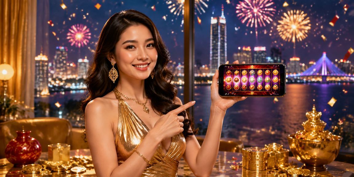 Người dùng tại Đà Nẵng trải nghiệm slot game trong không khí lễ hội sôi động và rực rỡ