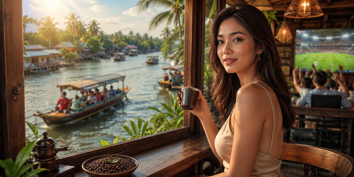 Người dùng tại đồng bằng Mekong thực hiện giao dịch cá cược qua điện thoại bên tách cà phê Việt